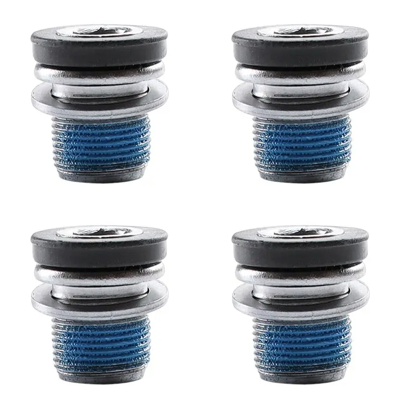 DT19-4Pcs Dust-Proof Bicycle Center Shaft Screw Spline Center Shaft Screw Tooth Plate Crank Mounting Flower Screw