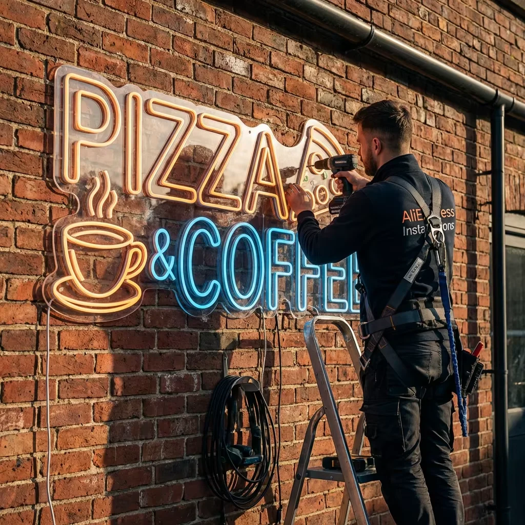 Custom LED Neon Sign Large Size Business Logo Commercial Grade Signage Restaurant Cafe Bar Office Storefront Decor Wall Light
