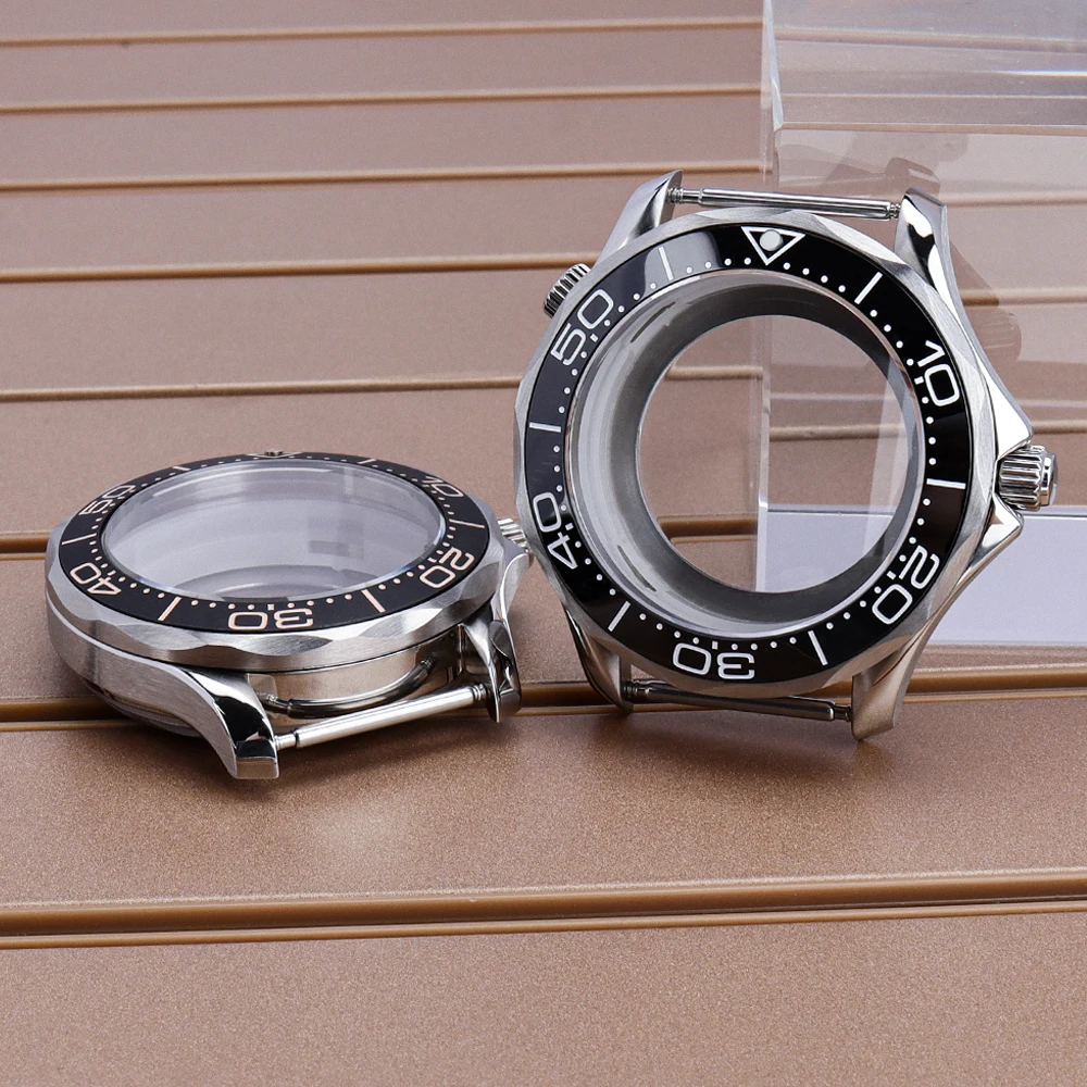 41mm für Mod Seamaster 300 Edelstahl-Uhrengehäuse Keramiklünette Saphir für NH34 NH35 NH36 NH38 Automatikwerk 31mm Zifferblatt