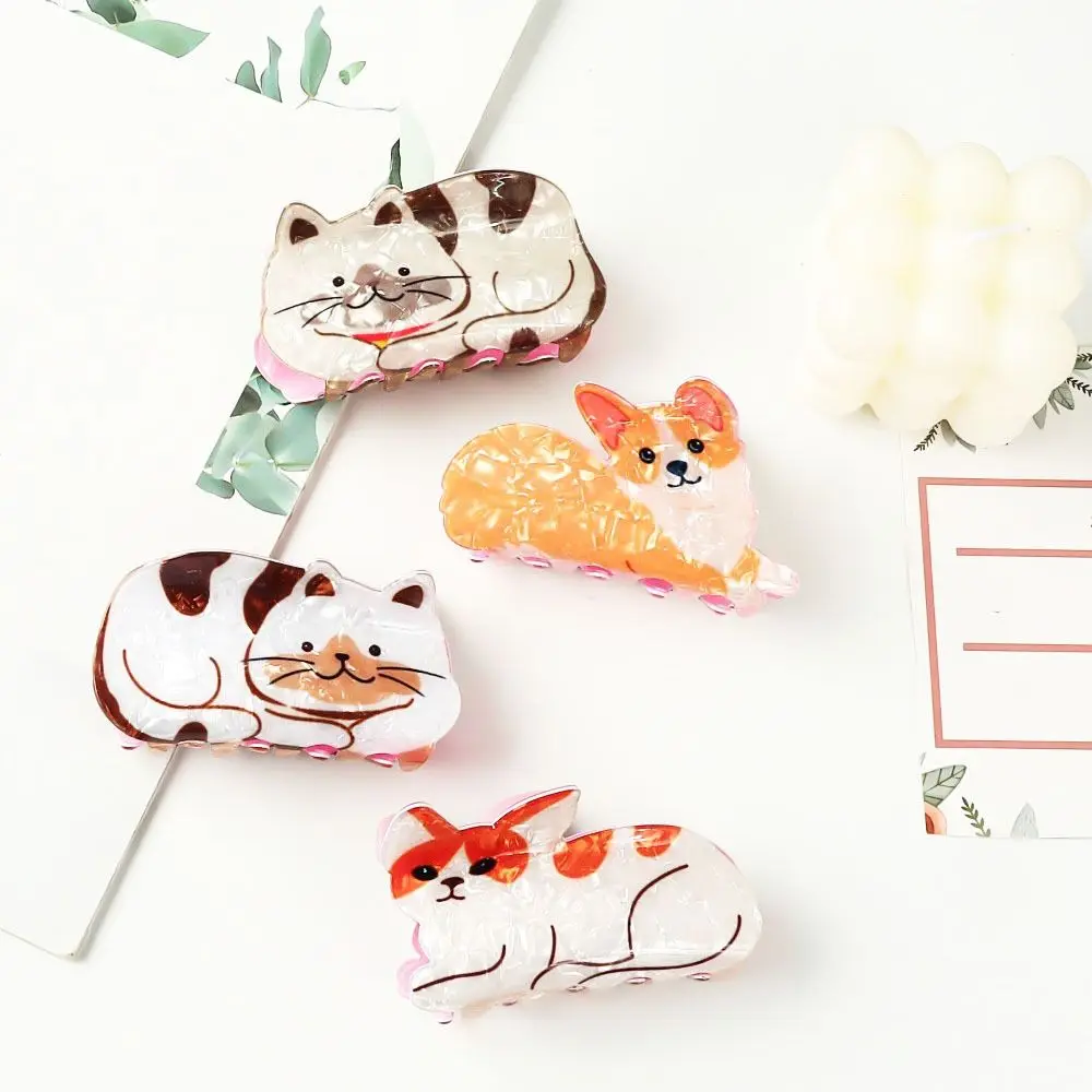 Cartoon Cat Hair Claw Elegant Dog Korean Style Animal Shark Clip Ponytail Holder Headwear Acrylic Animal Hair Clip Female/Girls