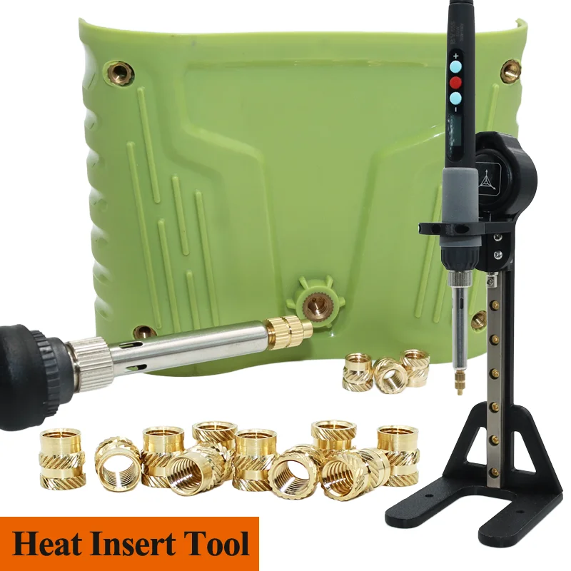 New Brass Heat Set Threaded Insert Manual Implantation Machine 3D Printer Tool Hot Melt Plastic Insertion Nut Soldering Iron Tip