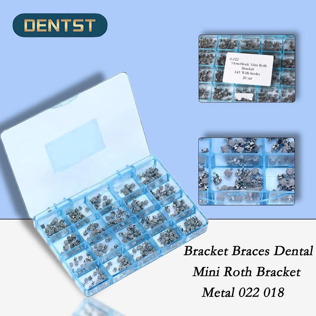 20Sets 400pcs Dental Orthodontic Bracket Braces Dental Mini Roth Bracket Metal 022 018 Slot with 345