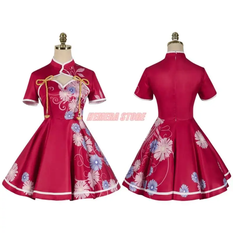 Anime Ai Hoshino Cosplay Oshi No Ko Ruby Aqua Cosplay Kostuum Pruik Jurk Cheongsam Oude Uniform Halloween Feest Vrouwen Mannen