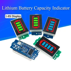 Módulo do indicador da capacidade da bateria do lítio, exposição azul 4.2V, verificador da bateria do veículo elétrico, Li-íon, 1S, 2S, 3S, 4S, único 3.7V