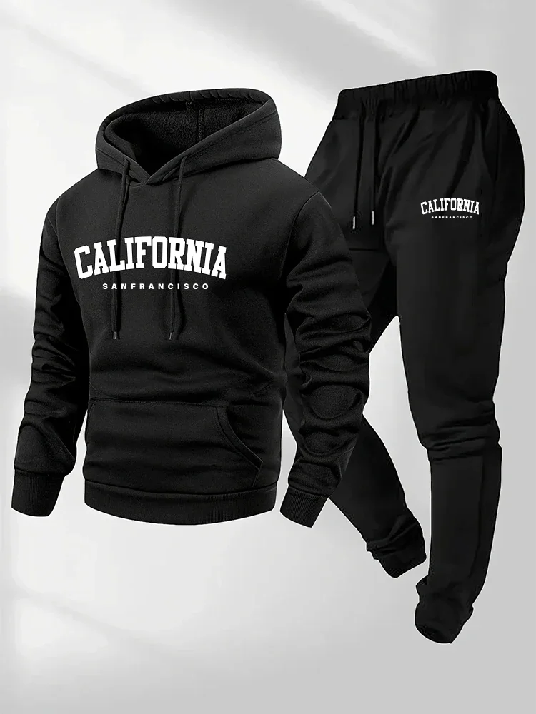 Autumn Winter Men's Tracksuit Casual Hoodies Sweatshirts Outdoors Fitness Sports Jogging Clothing Fashion Versatile Sportswear