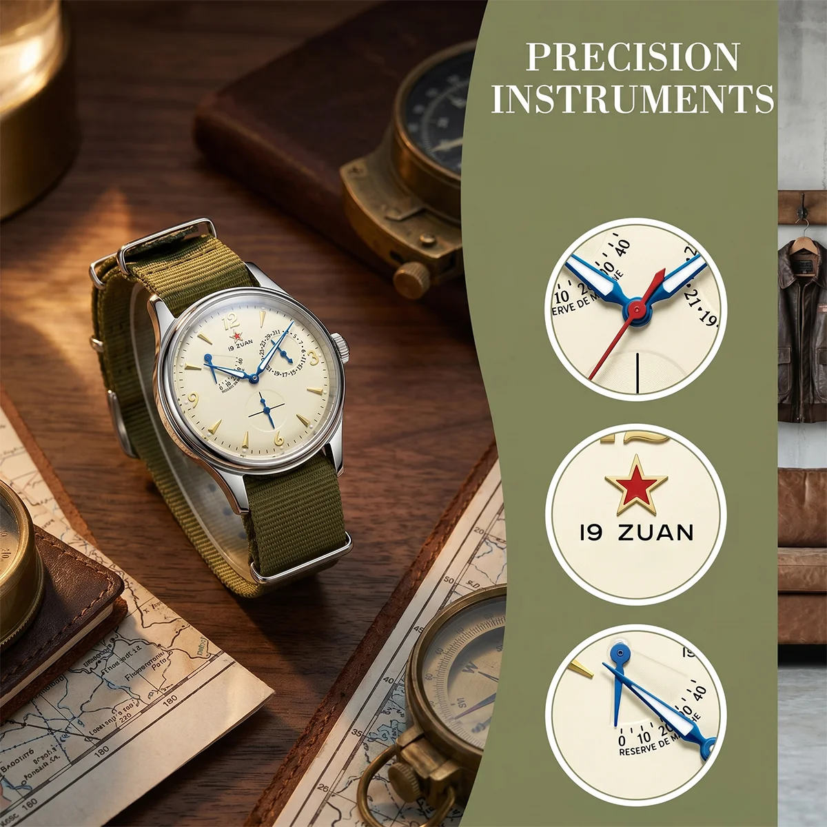 Reloj Vintage 1963 Retro Pilot Watch 40mm Men's Automatic Mechanical Seagull ST17 Sapphire Crystal Waterproof Wristwatch