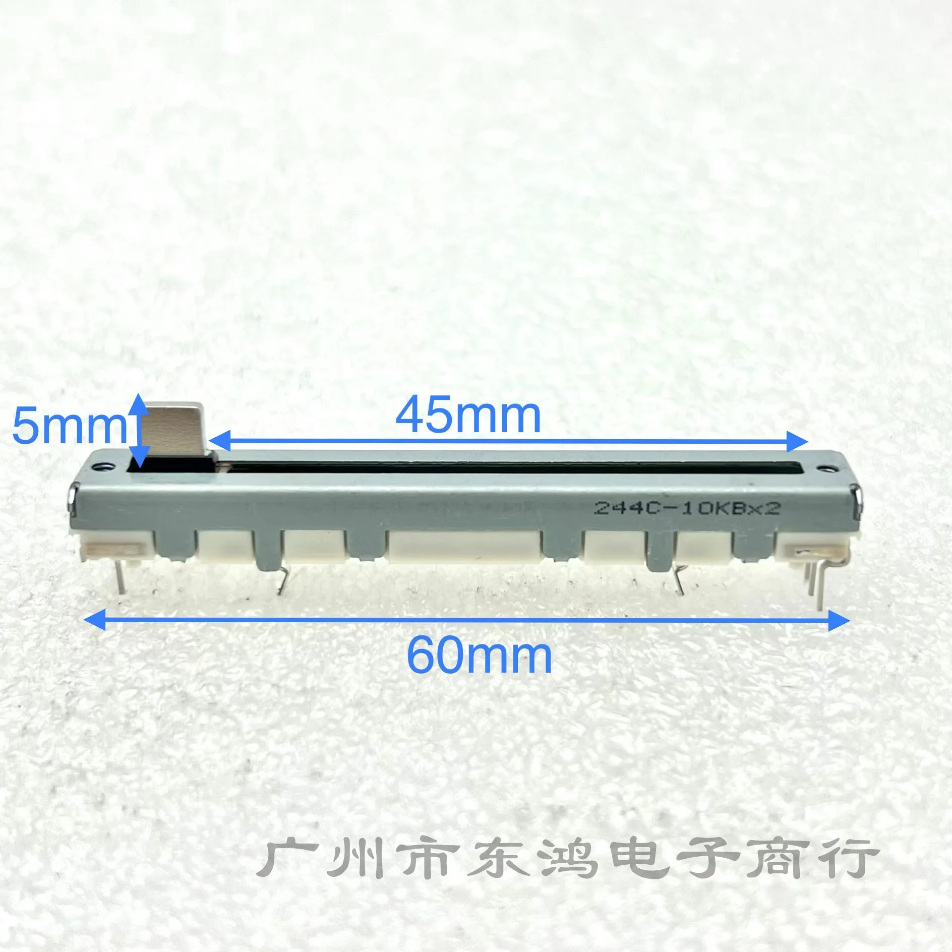 1 PCS  japan 6 cm straight slide potentiometer resistance twin B10Kx2 shaft length 5MM