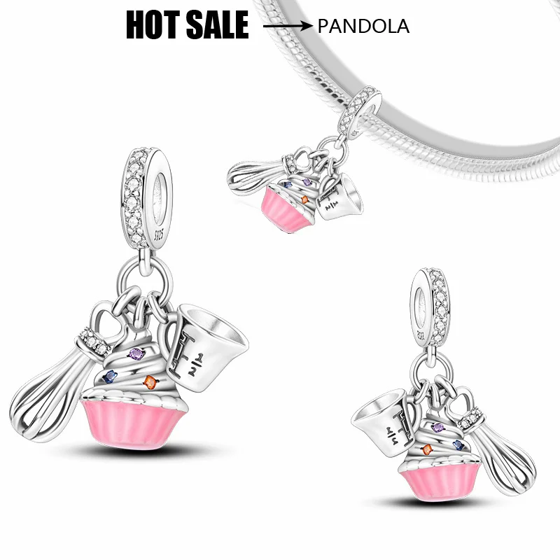 

Women's jewelry suitable for Pandora 925 authentic string decoration cake baking pendant charm beads DIY exquisite making gifts