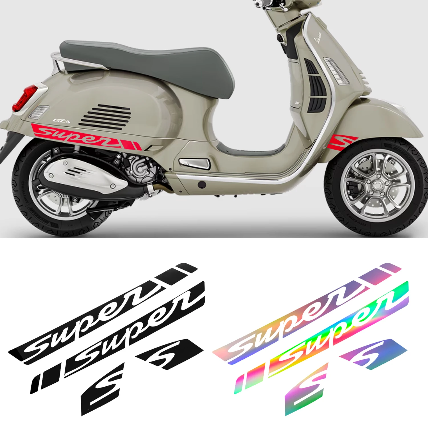 

1Pair For Vespa GTS / GTS Super GTS 250 GTS 300 GTV 250 GTV 300 GTS250 GTV300 Motorcycle Scooter Sticker Kit Side Body Decals