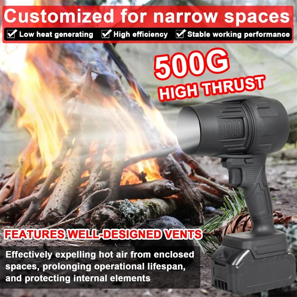 1000W Turbo Fan Violent 500g Thrust Violent High Power Blowing Hair Dryer Strong Wind Handheld Mini Jet Fan for Makita Battery