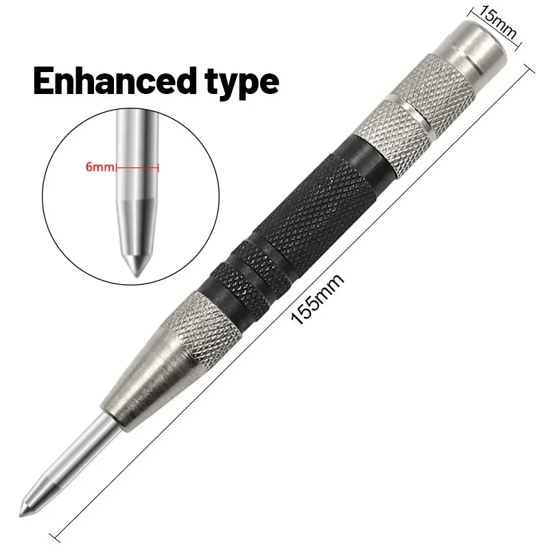 

Super Strong Loaded Center Hole Punch - Automatic Centre Punch for Wood, Metal Adjustable Spring Loaded Hand Tool for Carpentry