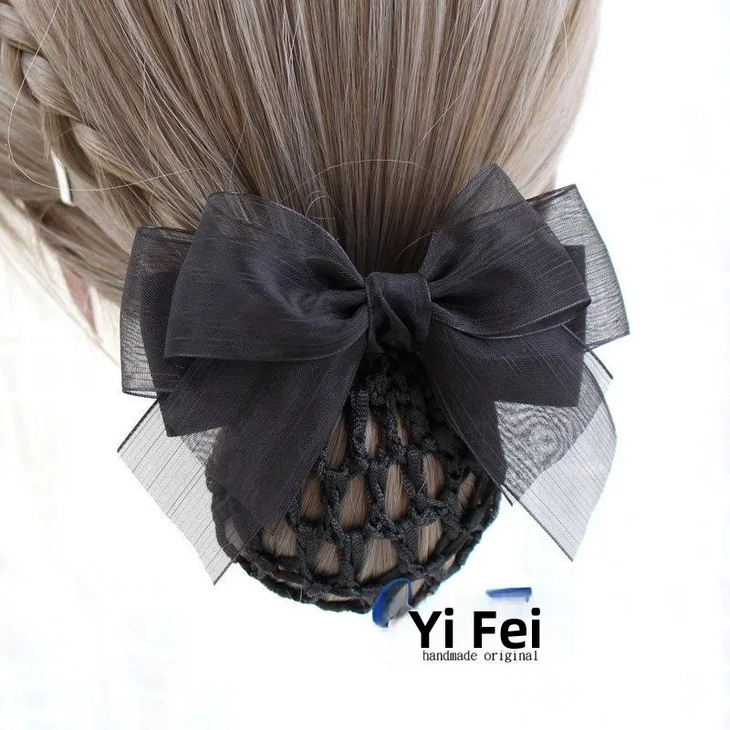 

Profional Bank Fem Hairnet Headband Work Hairdo Service Stf Ele Sensation Hair Accories Silk Material