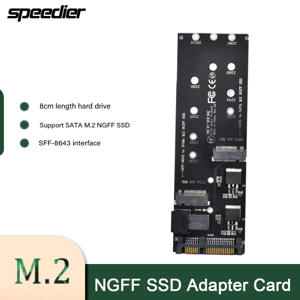 

SFF-8643 To U2 Kit NGFF M-Key To HD Mini SAS NVME PCIe SSD SATA Adapter for Motherboard