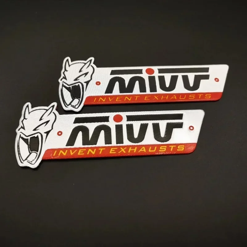 2/4/6PCS 3D Aluminum Heat Resistant Exhaust Decals for MIVV Motocross Motorbike Durable Motorcycle Sticker - view 2