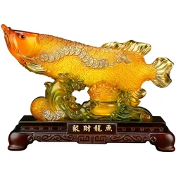 Lucky Arowana Decorative Ornament , Modern Resin Art Sculptureïžhome Living Room Tv Wine Cabinet Ornaments Store Opening Gift