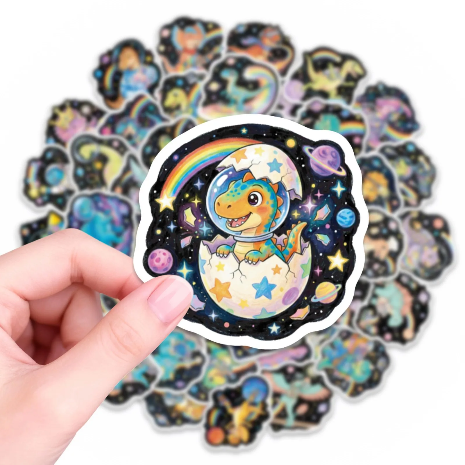 

10/50PCS Cute Space Dinosaur Graffiti Stickers Exquisite Fashion Sticker for Phone Computer Notebook Stationery DIY Toys Secret