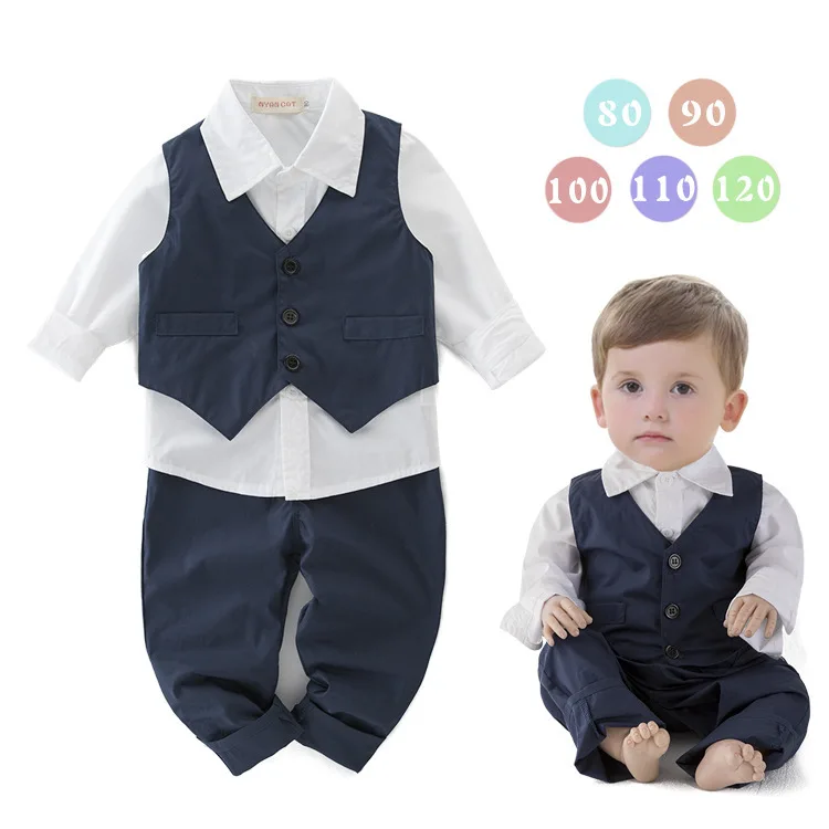 Kids Suits for Baby Boys 3 Piece Toddler Gentleman Outfit Baby Boy Blazer+Pants+Shirt Set Children Formal Wear Wedding Suit