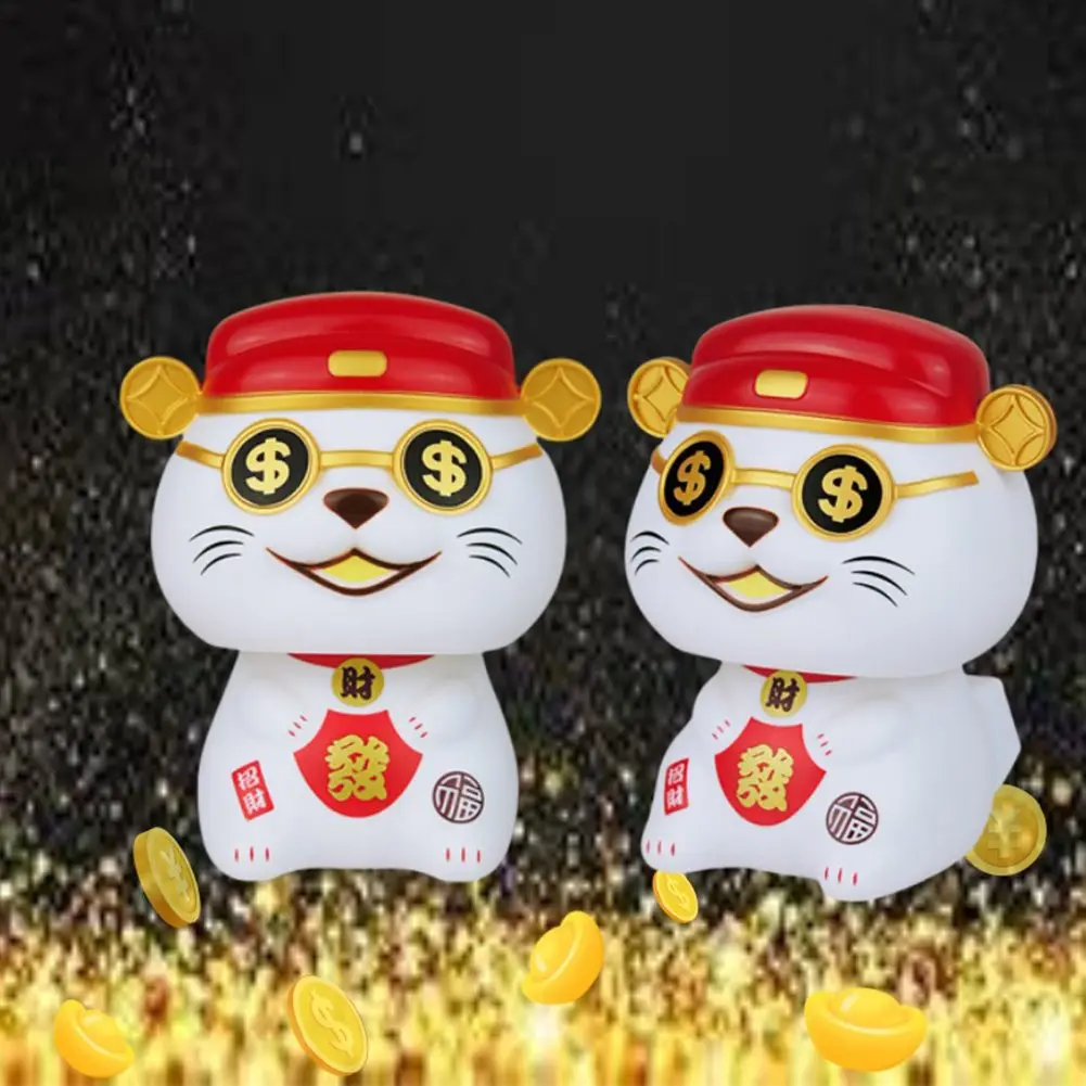 Cultural Decor 7.5*6.2*8.8cm Nodding Fortune Cat Automatic Nodding Fortune Cat Cultural Lucky Charm for artisan Craftsmanship