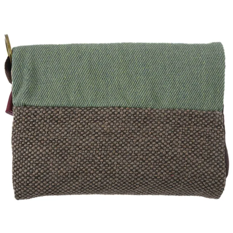 2X Unisex Men Women's Three Layer Folded Manual Canvas Wallet Bag With Multi Card Holder,Boy Multifunction Coin Purse