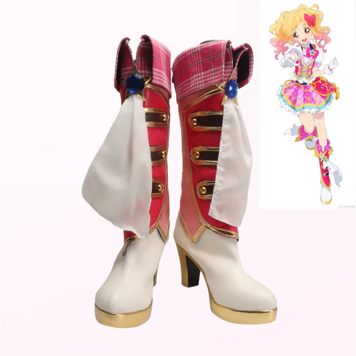 

Anime Nijino Yume Aikatsu Stars! Cosplay Shoes Boots Cute Girls Women Halloween Carnival Custom Made Boots