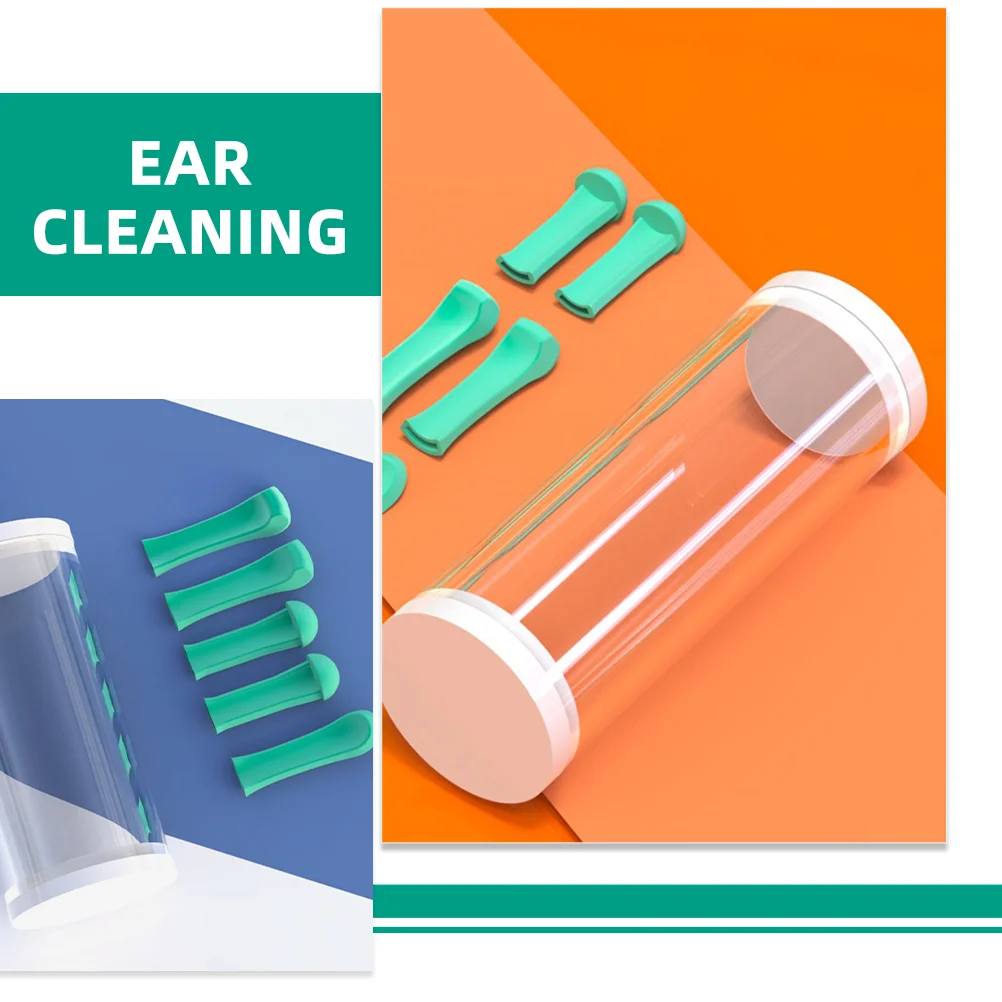 Visual Ear Scoop Cover Cleaner Tips Replacement Pick Wax Removal Spoon Silicone Sleeves Shine