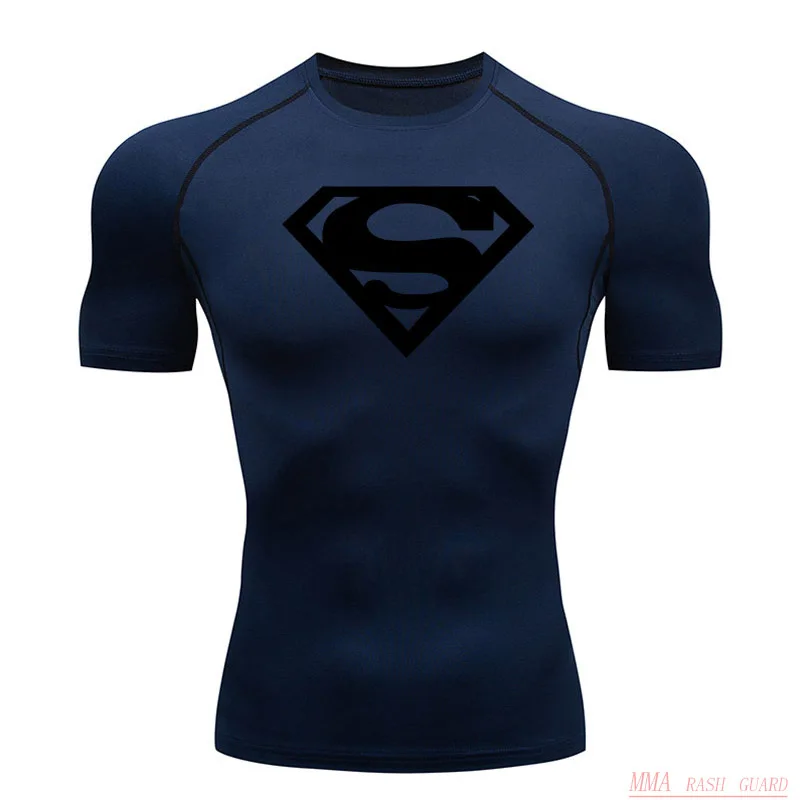 Compression Shirt Running T Shirt Men Summer Sports Top Gym Wear Workout Dry Breathable Activewear Fitness Muscle Shirt 4XL