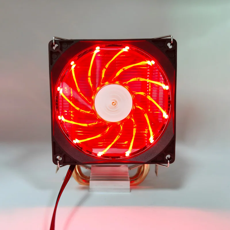 2 Heat-pipes CPU Cooler Tower 3PIN/4PIN PWM 90MM LED Red Light Cooling Fan for LGA 1366 1150 1155 1200 1700 X79 X99 2011 AM3 AM4