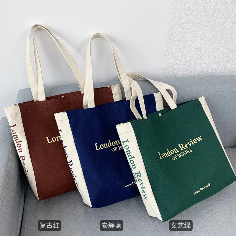 Women\'s Canvas Shoulder Shopper Bag Cotton Cloth Eco Big Shopping Bag for Woman 2023 Girls Student Handbag Large Tote Book Bags