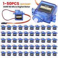 1-50PCS SG90 9G Miniature Servo Motor Fixed-Wing Micro Gear Servo Motor 180/360 Degrees for RC Helicopter Aircraft Airplane