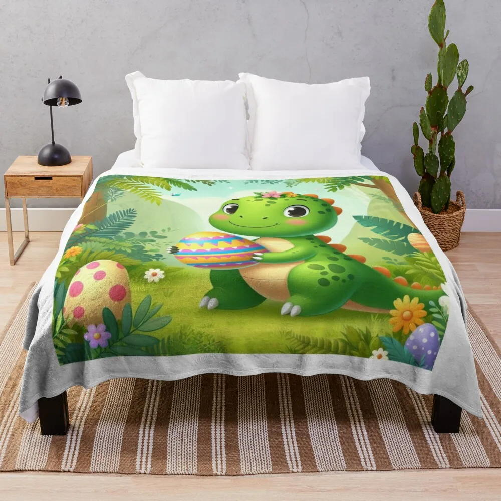 

Young Dino Celebrate Easter Throw Blanket Loose Sleeping Bag Tourist Decorative Sofas Blankets