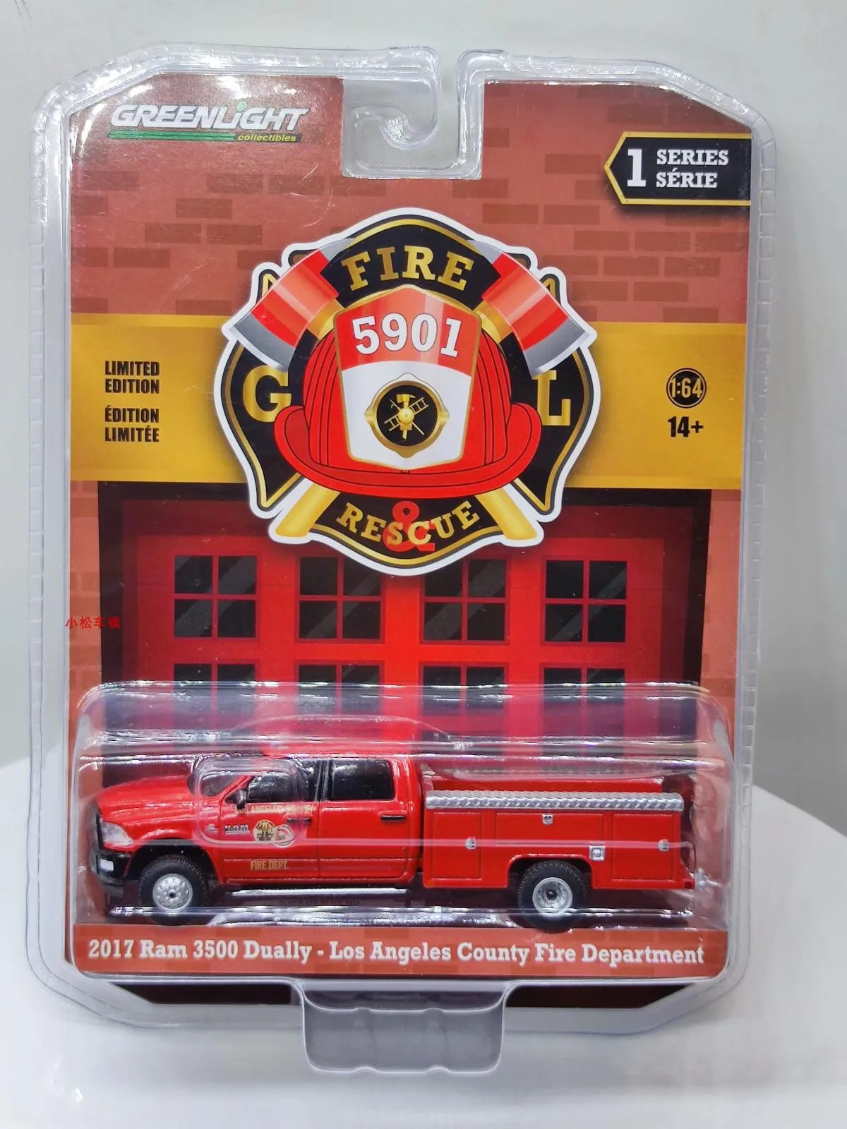 

GreenLight 1:64 2017 Ram 3500 Дуally Los Angeles County Fire Department из сплава, модель автомобиля, коллекционное подарочное украшение, орнамент, подарок