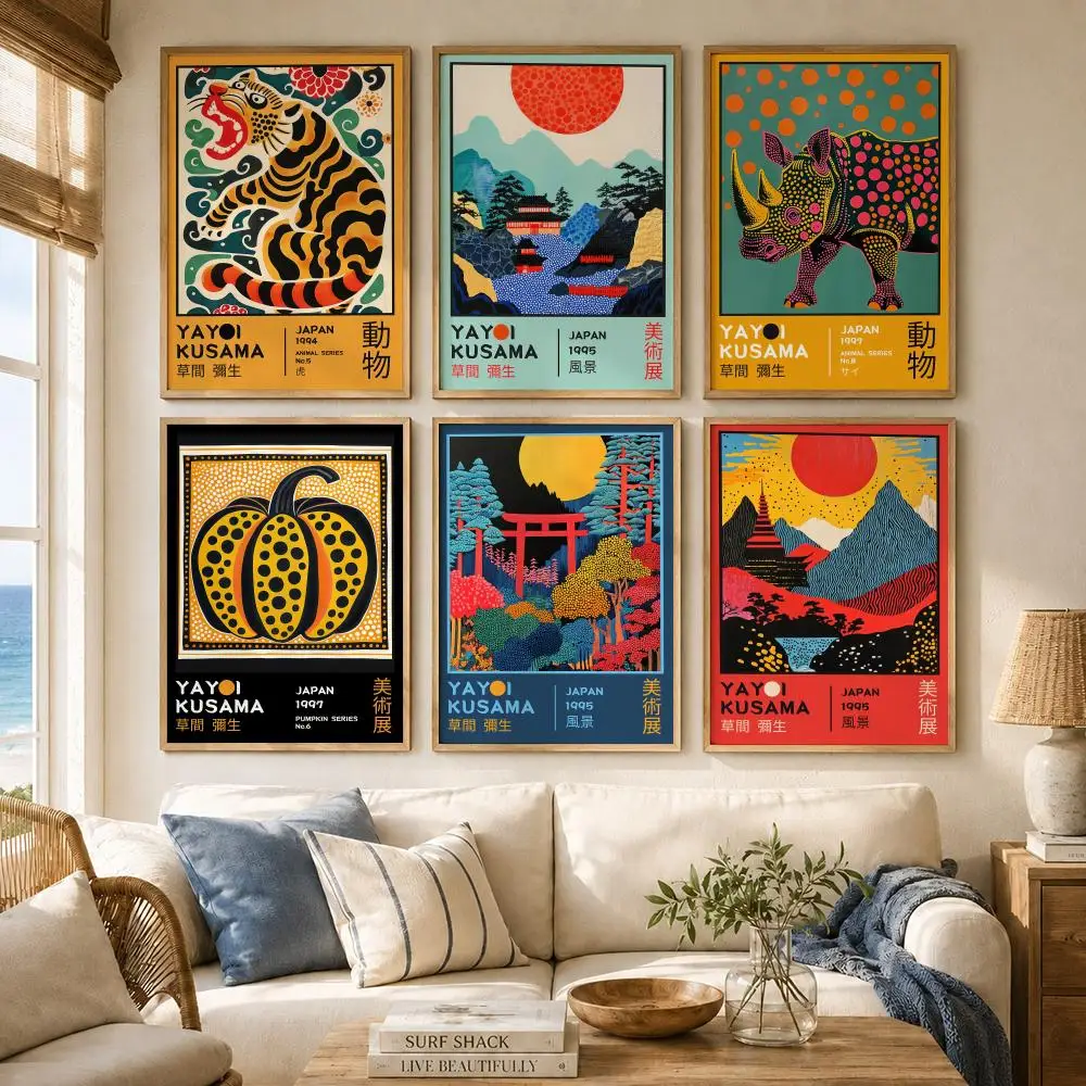Abstract Artist Y-Yayoi Kusama Poster Versatile HD Waterproof Wall Art Self-Adhesive Decor for Any Space Ideal Gift
