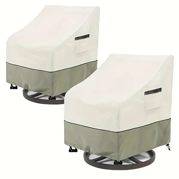 2 Pack Patio Swivel Rocker Chair Covers, 210D Oxford Waterproof Outdoor Furniture Protector, UV‑Resistant Windproof Chair Cover
