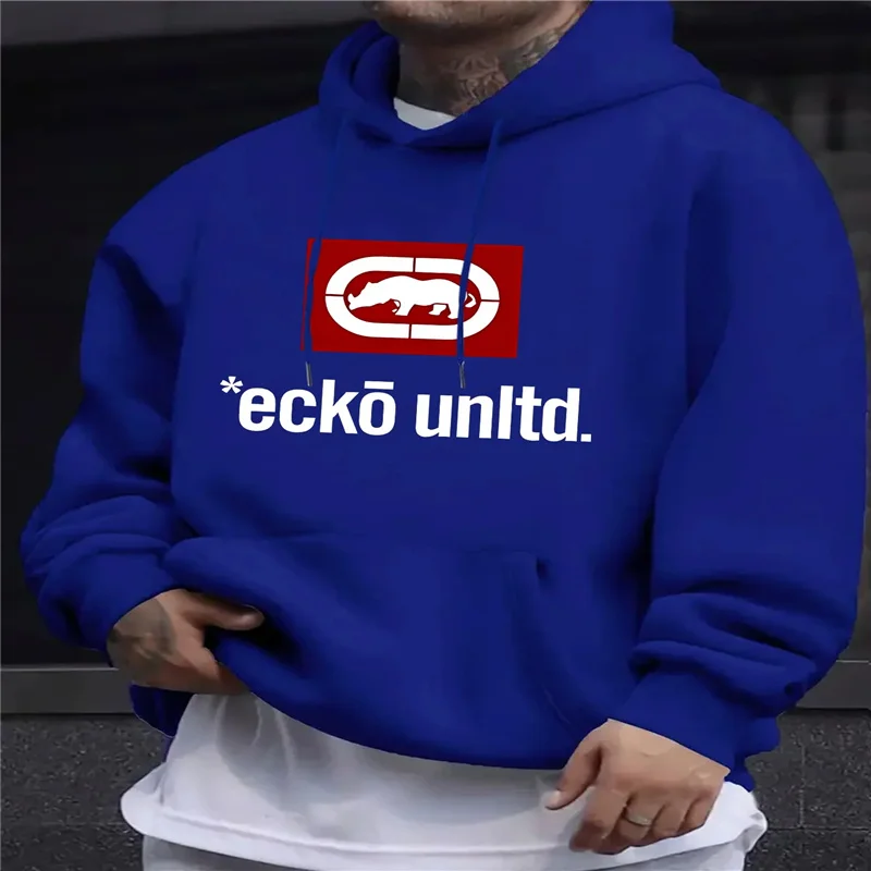 Men's Hoodie with Graphic 'Ecko Unlimited' - Casual Sweater Long Sleeves Regular Fit Autumn/Winter Casual Hoodie