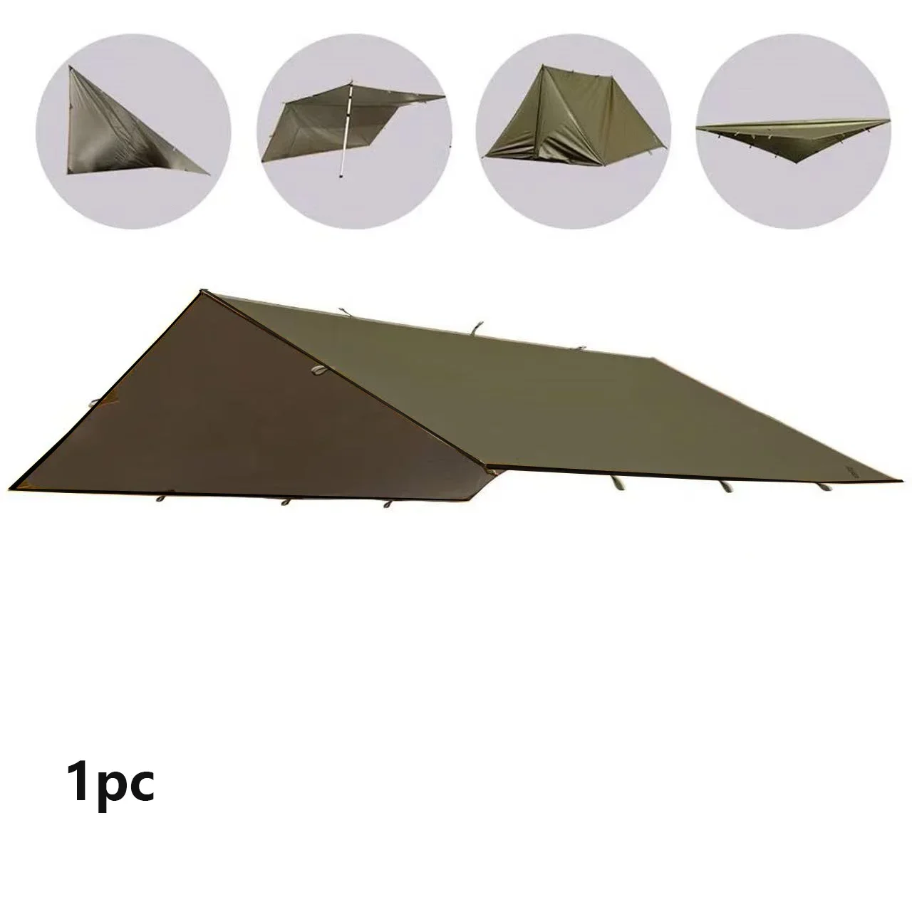 

19 Hanging: Olive green, green waterproof canopy, suitable for installation and multifunctional camping and travel
