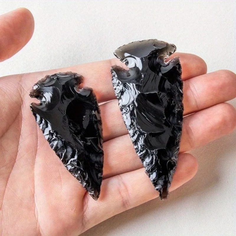 Piedra espada Natural Mineral de cristal, joyería de piedras preciosas de obsidiana, curación de Reiki, accesorios de cristal hechos a mano, adornos artesanales