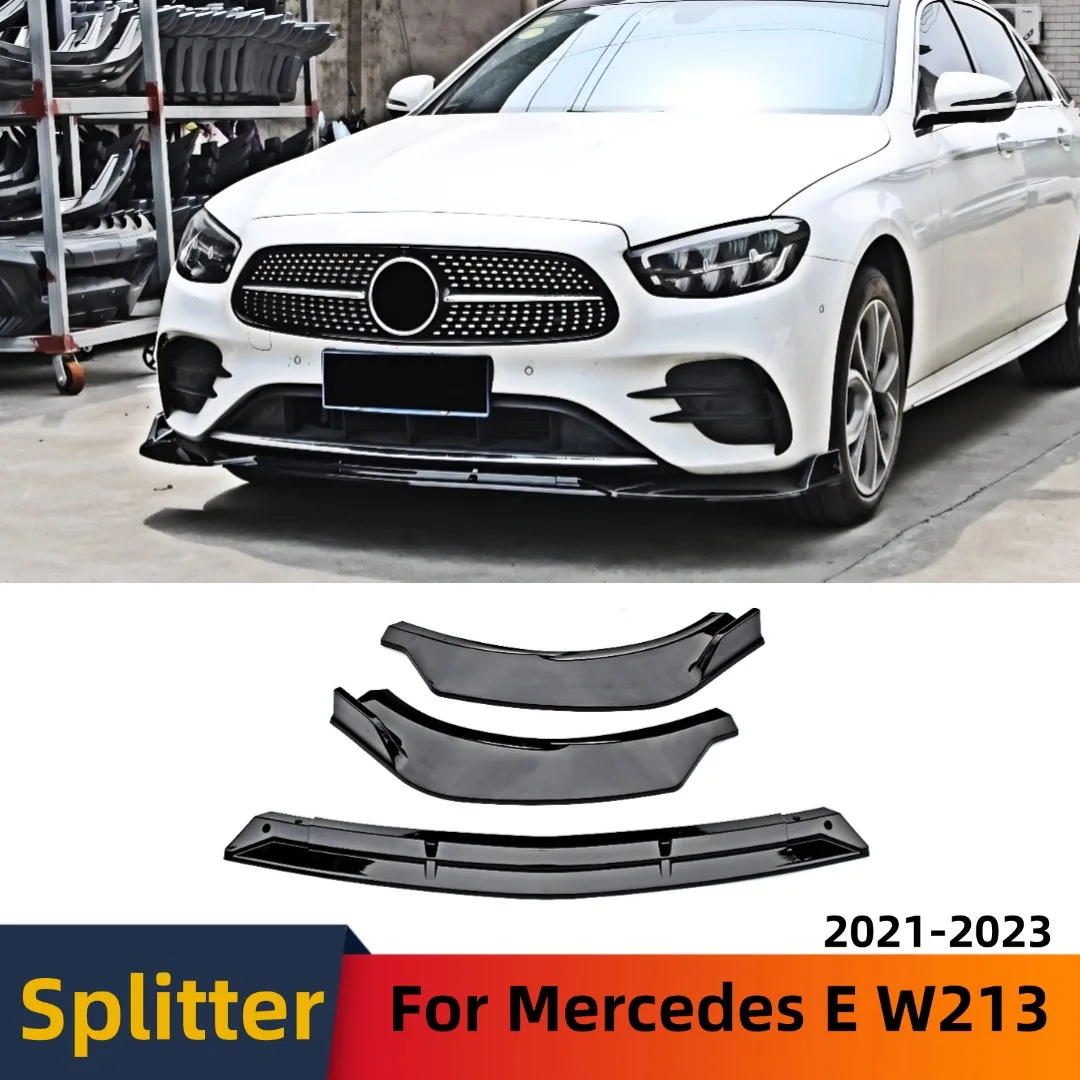 

For Mercedes Benz E class W213 2021-2023 Front Bumper Lip Spoiler Splitter Air Dam Refit Decoration Tuning Accessories Body Kit