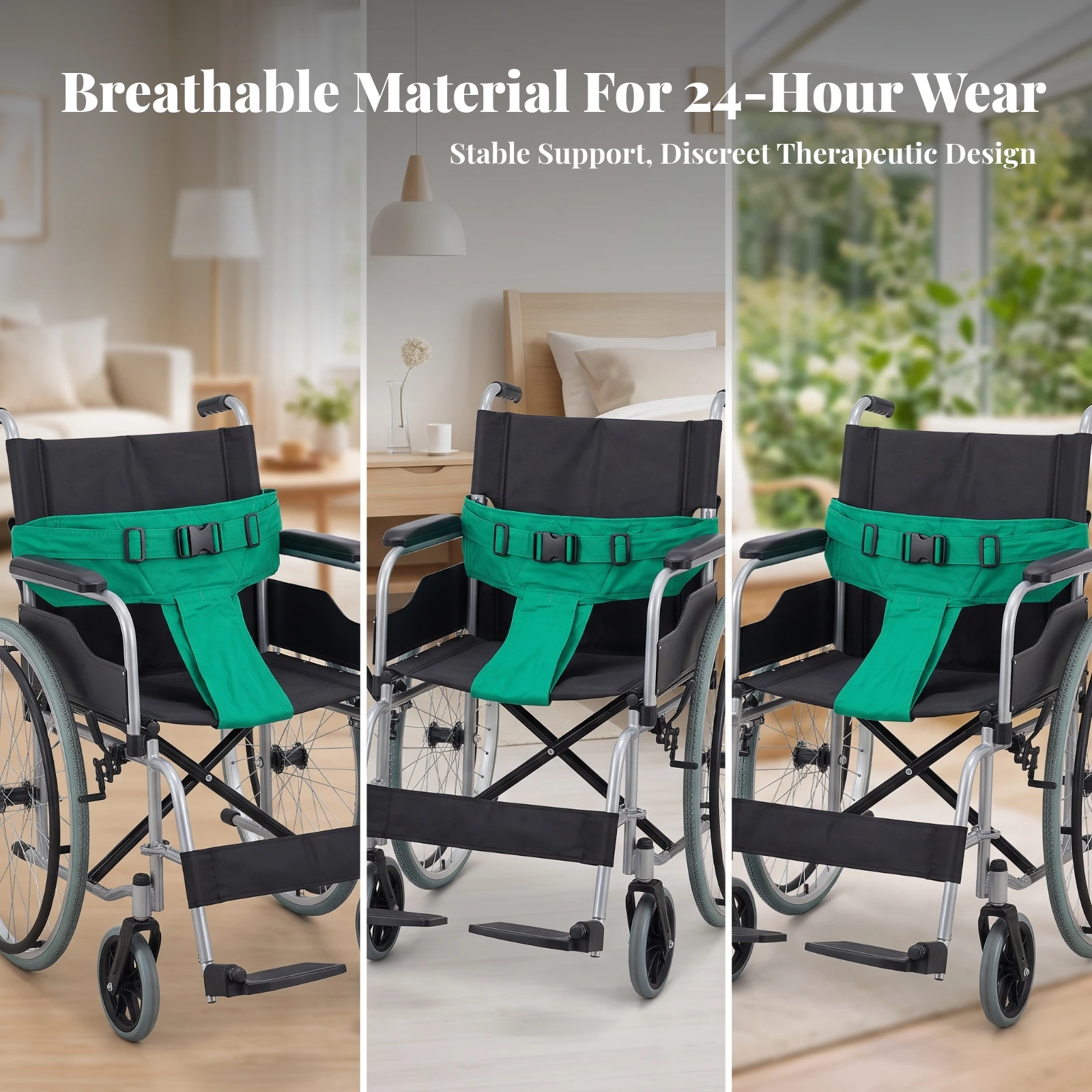 Wheelchair Safety Belt Supportive Wheelchair Seat Belt Body Harness Adjustable Long-Lasting for Patients, Wheelchairs