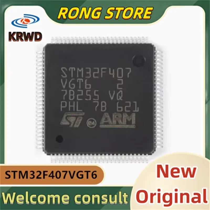 5PCS STM32F407 VGT6 New and Original Chip IC STM32F407VGT6 STM32F407 LQFP-100 ARM Cortex-M4 32-bit MCU