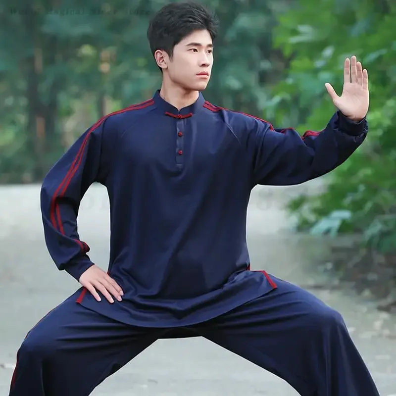 Morning Exercise Martial Arts Clothing for Men Women Tang Suit Chinese Style Tai Chi Uniform Traditional Kung Fu Wushu Costume