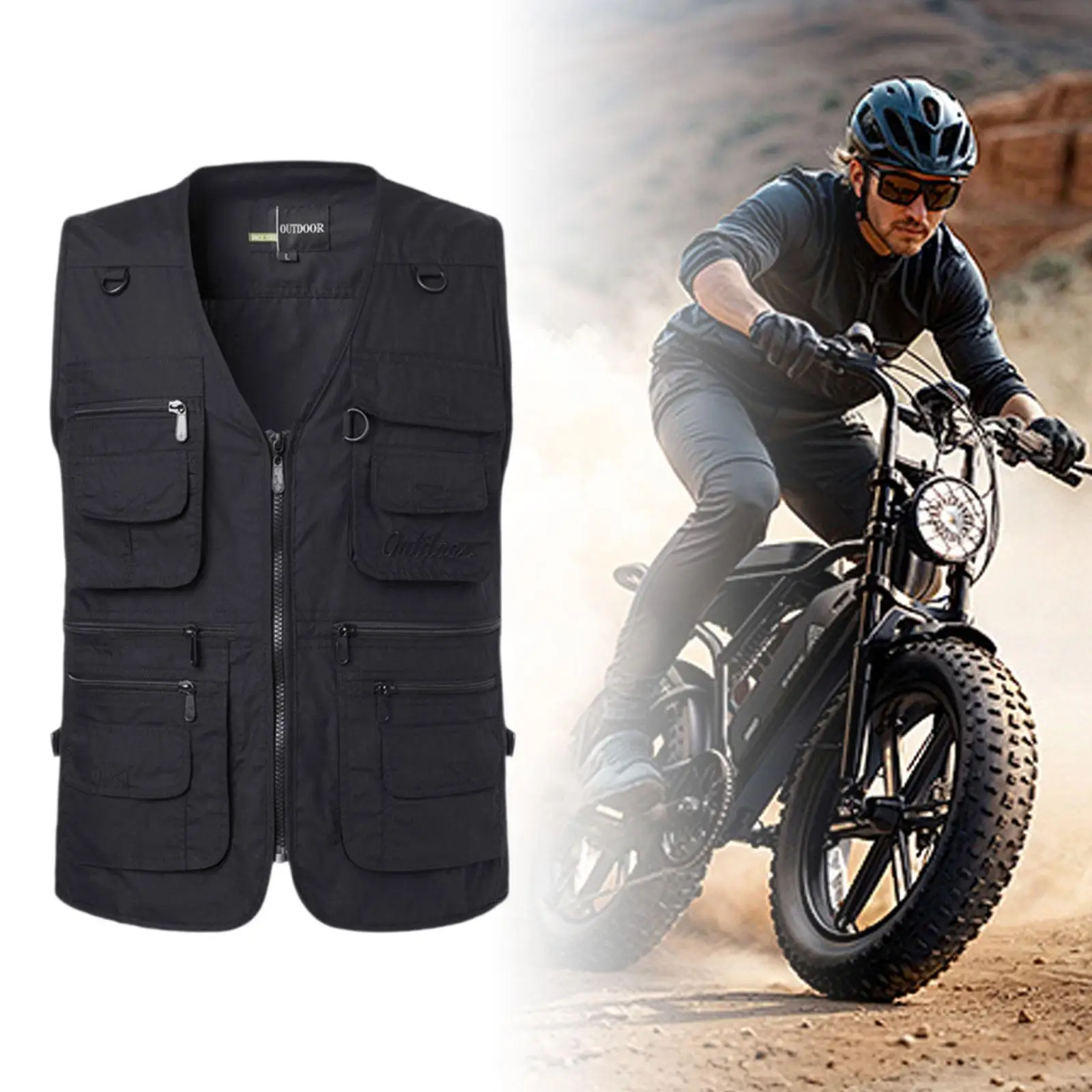 Mesh Fly Fishing Vest Adjustable Utility Work Vest Multi-pocket Outdoor Jacket for Hiking and Water Sports view 4