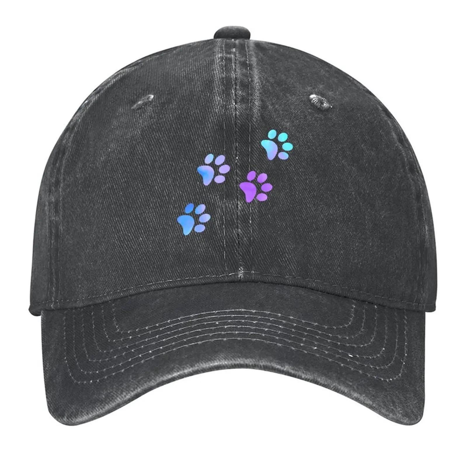 

Blue Purple Galaxy Paw Prints Baseball Cap dad hat Golf Hat Funny hats Designer Hat Baseball For Men Women's