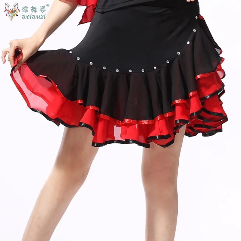 Vestido de prática de competição latina feminino tango rumba chacha dança de salão vestido quadrado traje de dança samba saia de dança