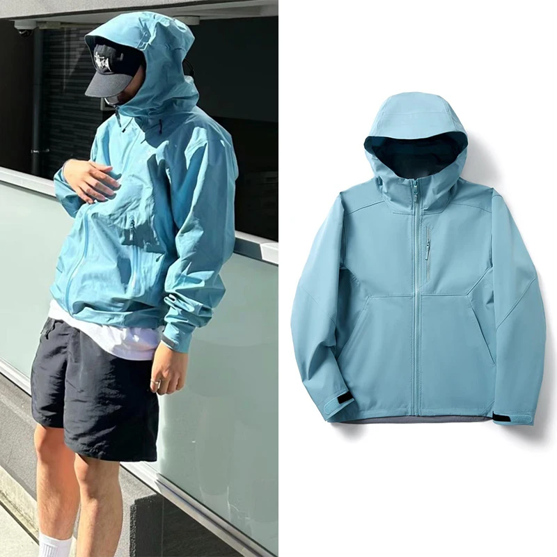 

3D Mens Hooded Jaet Soft ell Outdoor Waterproof Wearable Bird Home Men's irt Lightweight Outdoor Coat for Youth Sports