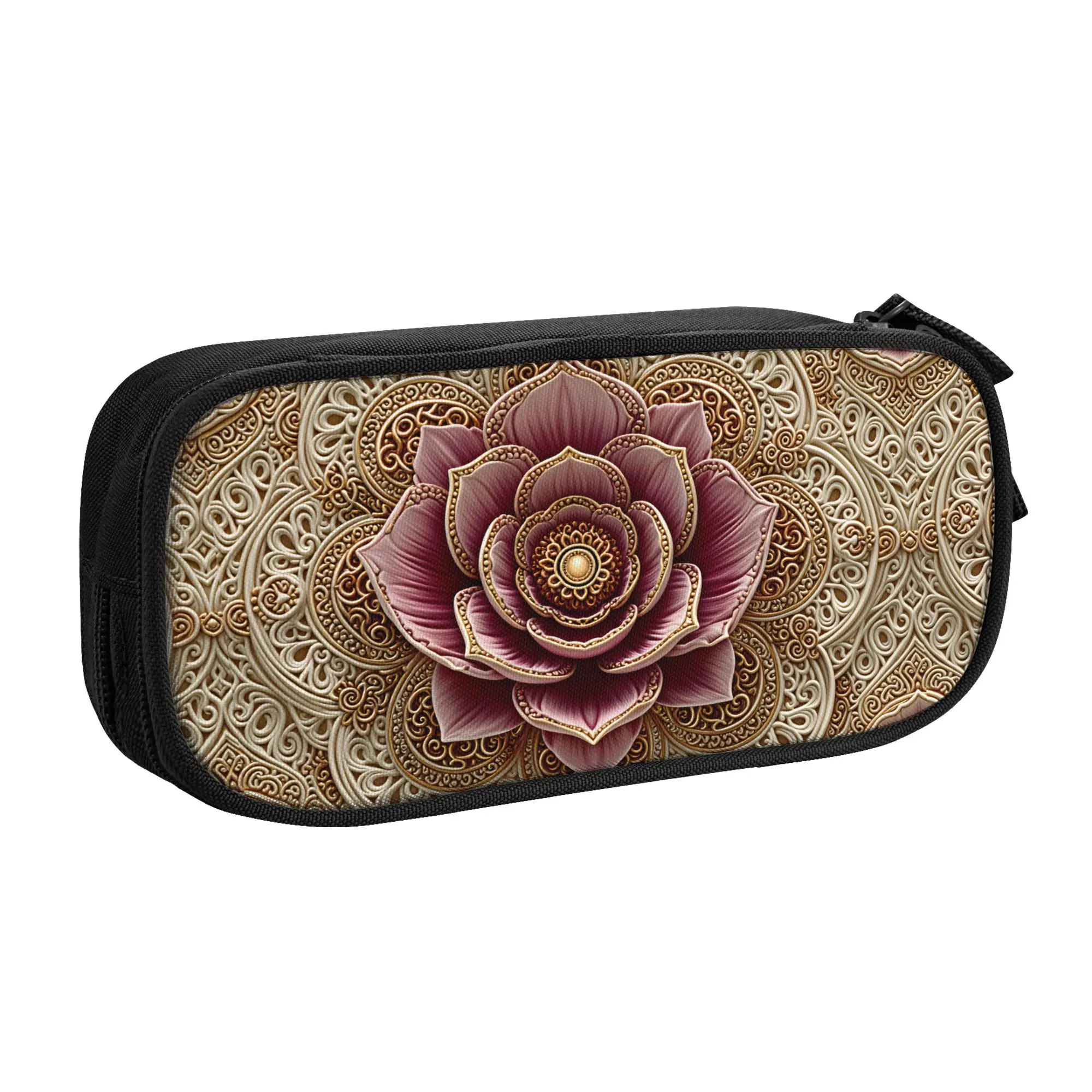 Fashion Trend 3D Flowers Korean Pencil Cases Boys Girls Large Capacity Luxury High 3D Floral Pencil Box Students Stationery