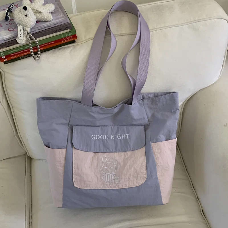 Japanese Style Artistic Fresh Lightweight Waterproof Single Shoulder Cloth Bag Tote Bag Casual Versatile Large Capacity Student