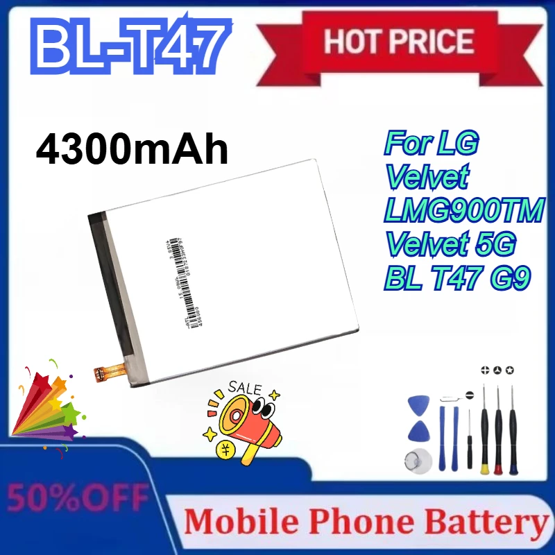 

New BL-T47 4300mAh Battery for LG Velvet LMG900TM Velvet 5G BL T47 G9 Mobile Phone Batteries with Tools