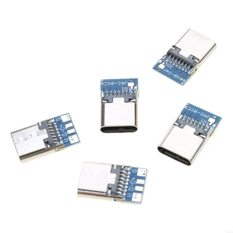 

62KA 5 Pcs USB Cables 14 pin Connector Metal Type-c Connector P-CB Board USB Connector Adapter Type-C Connector