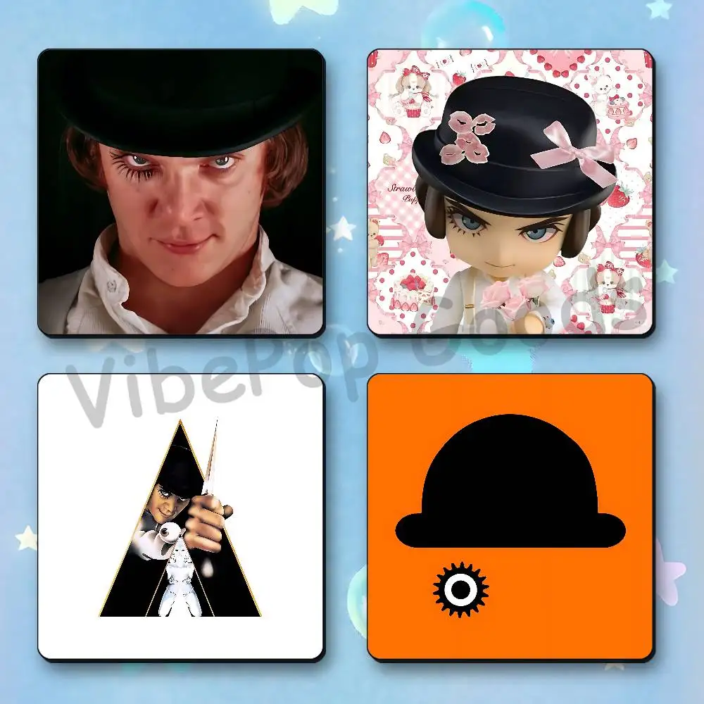 A C-Clockwork O-Orange Refrigerator Magnets Square Tiles with Magnetic Sheets Printed for Decoration Collect 55mm