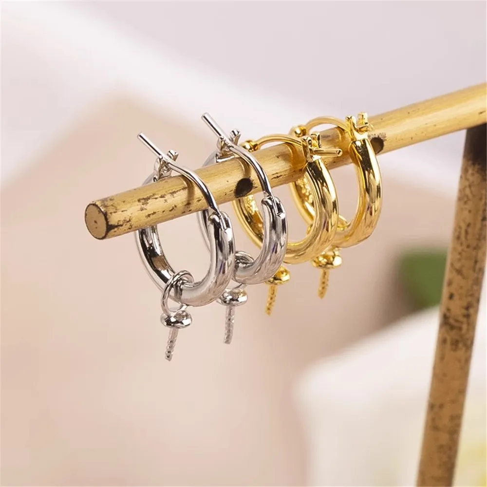 

8 шт. позолоченные жемчужные серьги-гвоздики, основания для самостоятельного изготовления ювелирных изделий для аксессуаров ручной работы, игла для ушей из стерлингового серебра S925